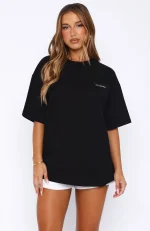Core Essentials Oversized Black Tee-1