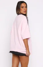Deep Waters Oversized Baby Pink Tee-3