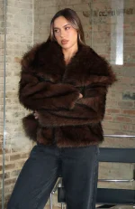 Dirty Martini Faux Fur Jacket Chocolate