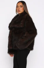 Dirty Martini Faux Fur Jacket Chocolate-3