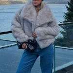 Dirty Martini Faux Fur Jacket Smokey Taupe