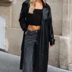 Do I Ever Pu Trench Coat Black