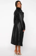 Do I Ever Pu Trench Coat Black-3