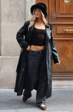 Do I Ever Pu Trench Coat Black-5