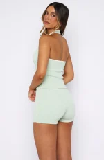 Doing My Best Ribbed Bike Mint Short-3