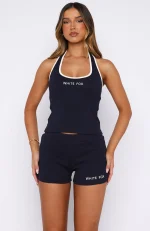 Doing My Best Ribbed Bike Navy Short-1