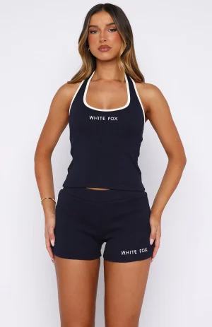 Doing My Best Ribbed Bike Navy Short-1