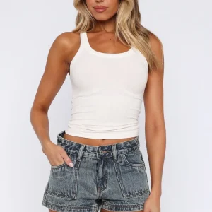 Down For It Denim Brown Blue Short-1