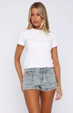 Down For It Denim Light Blue Acid Short-1