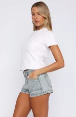 Down For It Denim Light Blue Acid Short2