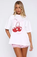 Fell So Hard Oversized White Tee-1