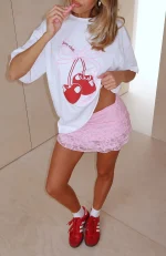 Fell So Hard Oversized White Tee