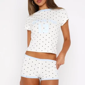 Find A Way Booty White Polka Dot Short-1