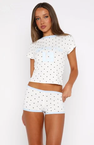 Find A Way Booty White Polka Dot Short-1