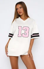 Friday Night Lights Oversized White-Pink Jersey-2