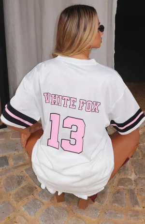 Friday Night Lights Oversized White-Pink Jersey