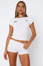 From The Archives Gigi Fold Over Booty Grey Marle Short-1