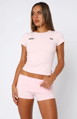 From The Archives Gigi Fold Over Booty Pink Short-1