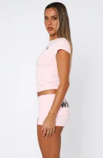 From The Archives Gigi Fold Over Booty Pink Short-2