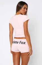 From The Archives Gigi Fold Over Booty Pink Short-3