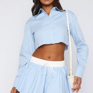 Getting Out Of Hand Cropped Blue Shirt-1