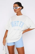 Give It Away Oversized Grey Marle Tee-1