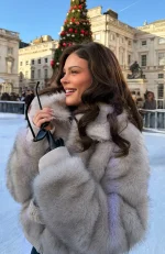 Glacial Chic Fur Bomber Jacket Smokey Taupe