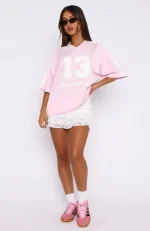 Go For The Shot Oversized Pink Jersey-4