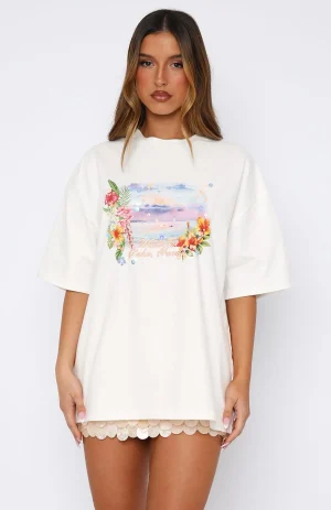 Hawaii Holiday Oversized White Tee-1