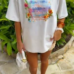Hawaii Holiday Oversized White Tee