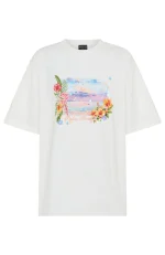 Hawaii Holiday Oversized White Tee-4