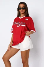 Hit A Home Run Oversized Red Jersey-2