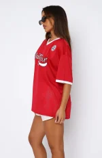 Hit A Home Run Oversized Red Jersey-3