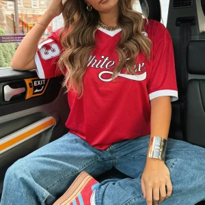 Hit A Home Run Oversized Red Jersey