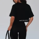Home Stretch Oversized Cropped Black Tee