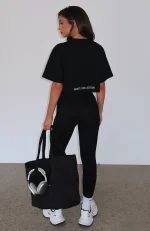 Home Stretch Oversized Cropped Black Tee-4