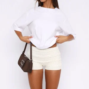 Honeymoon Lace Cream Short-1