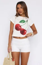 Honeymoon Lace White Short