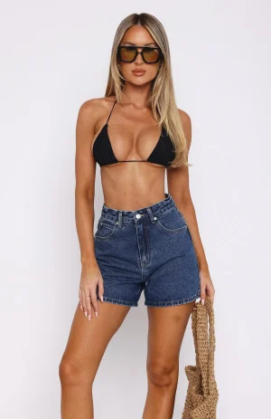 Hurt Feelings Denim Cobalt Blue Wash Short-1