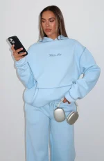 Instant Attraction Oversized Hoodie Baby Blue-4