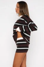 It's Ok, I'm Ok Knit Chestnut Stripe Short-2