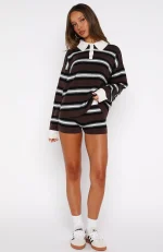 It's Ok, I'm Ok Knit Chestnut Stripe Short-4
