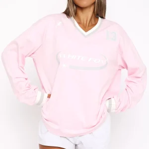 Let's Just Be Friends Long Sleeve Oversized Pink Jersey-1