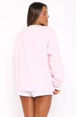 Let's Just Be Friends Long Sleeve Oversized Pink Jersey-3