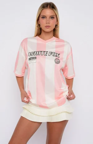 Let's Just Leave Oversized Pink-Cream Jersey-1