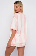 Let's Just Leave Oversized Pink-Cream Jersey-3