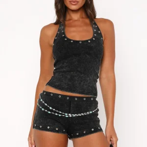 Lost Souls Booty Washed Black Short-1