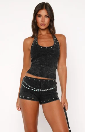 Lost Souls Booty Washed Black Short-1