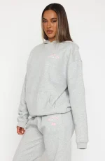 Love Me Tender Oversized Hoodie Dark Grey Marle-2