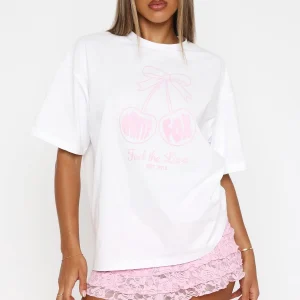 Love Of My Life Oversized White Tee-1